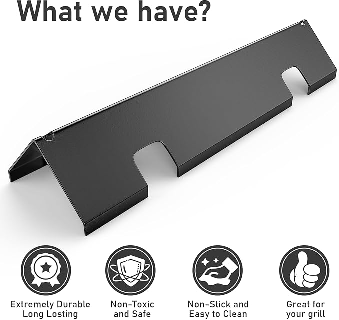 Uniflasy for Weber Spirit 2 Grill Parts, 15.3" Flavorizer Bars for Weber GS4 I & II 200 Series, Spirit II E210 S210 E215 E220 S220 with Front Mounted Control Grill, 16GA All-Black Enamel Heat Plates
