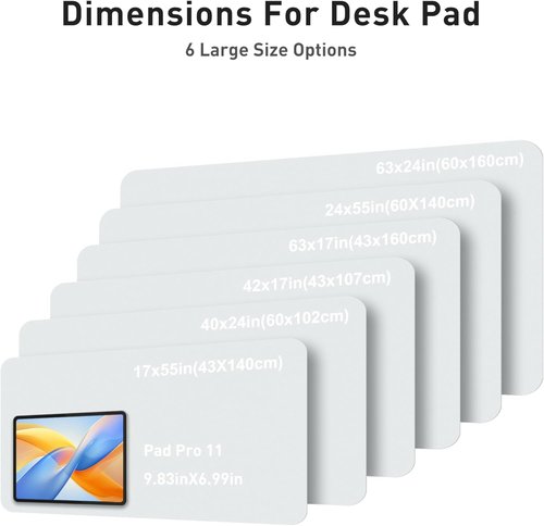 Aothia Faux Leather Desk Mat - Large Non-Slip Mouse Pad | Waterproof Writing Surface (Barely Grey, 40" x 24")