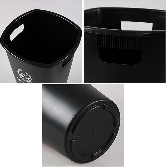 16 Inch Plastic Flower Buckets with Cutout Handles, 4 Pack Tall Cut Flower Buckets Vase for Home Wedding, Black