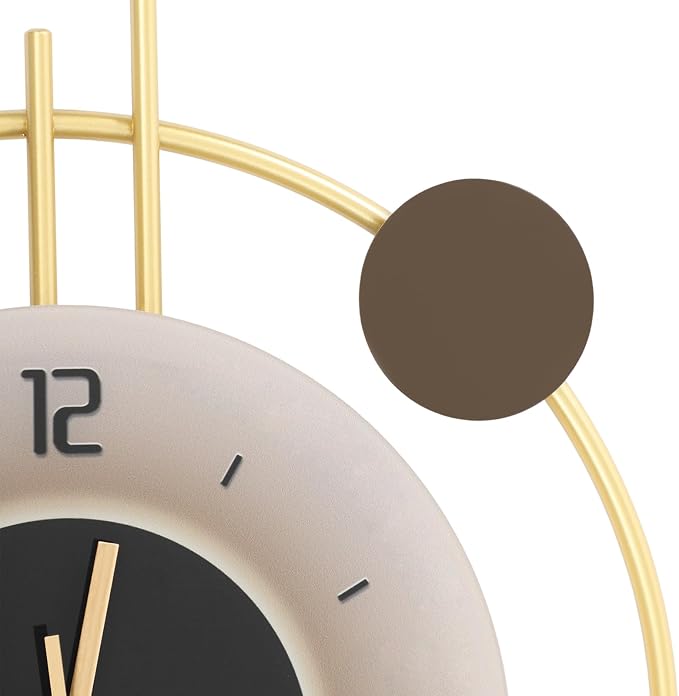 Wall Clock for Living Room, Large Gold Wall Clock with LED Light, Modern Decor Silent Non-Ticking Metal Clock for Living Room, Kitchen, Dining Room, Bedroom, Battery Operated,13.78 * 27.56in