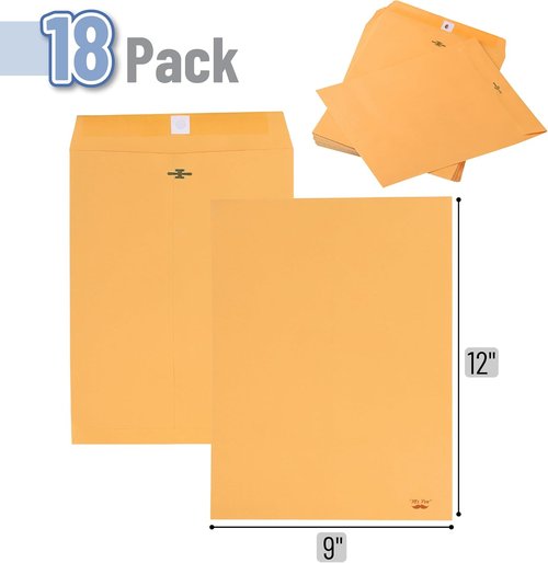 Mr. Pen Clasp Envelopes - 36 Pack, 9x12 Brown Kraft Letter Size Document Envelopes
