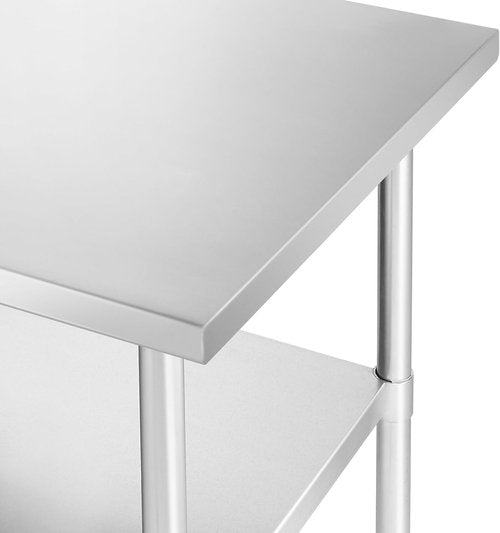 KUTLER Stainless Steel Table - 30 x 72 Inches | Heavy-Duty NSF Commercial Kitchen Prep Table with Undershelf