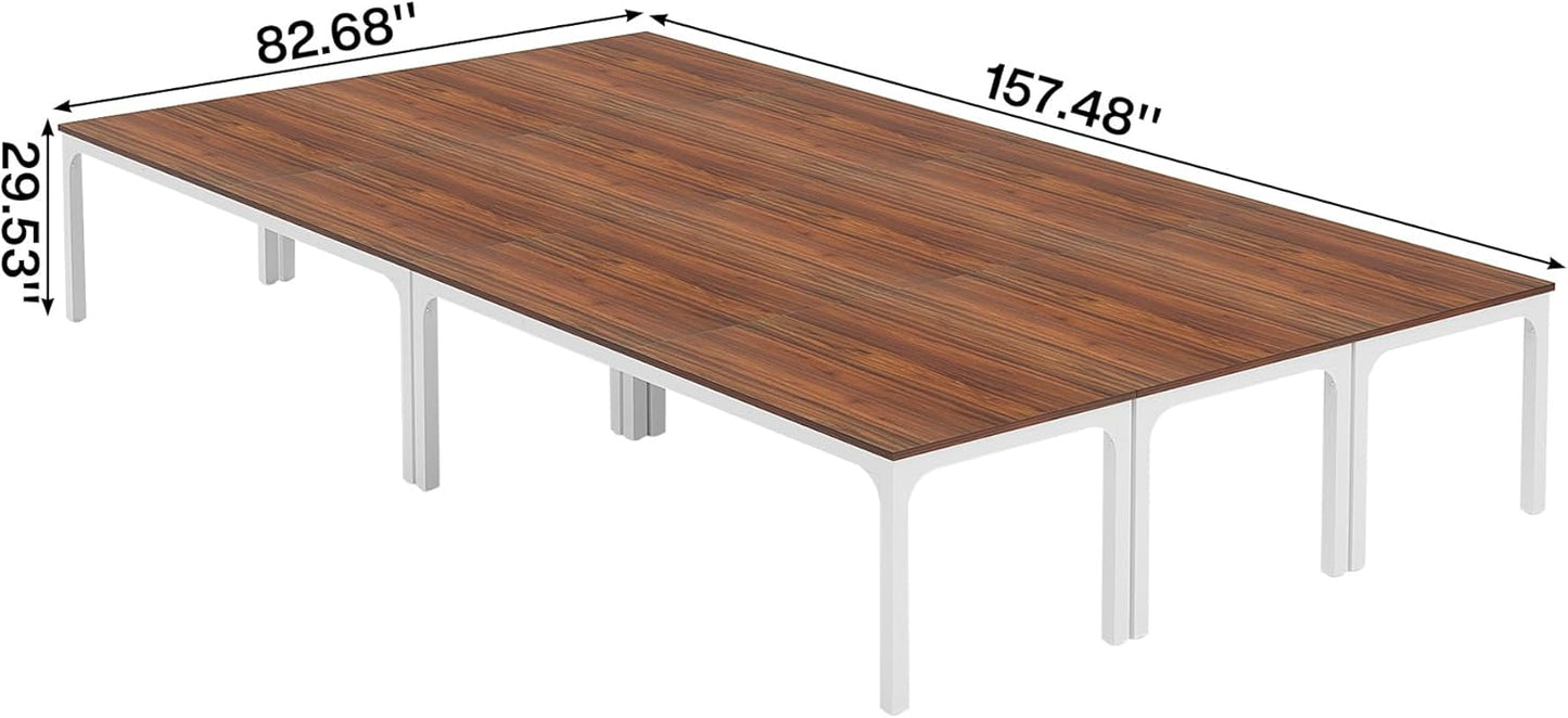 Tribesigns 6.5 FT Conference Table - Modern Large Office Meeting Table | 78.74" W x 27.56" D, Walnut