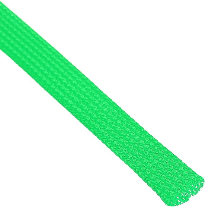 uxcell PET Expandable Sleeving 10ft 1/2" Green Cable Management Sleeve Cord Organizer for Wrap Protect Cable