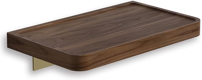 Danpoo 8 Inch Solid Wood Wall Shelf for Storage, Wall Mounted Rustic Walnut Wood Shelves for Bathroom, Living Room, Bedroom and Kitchen