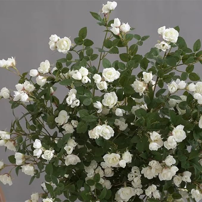 Melorca&Guilla Artificial Flowers Fake Flowers,6PCS 29" Artificial Rose for Vase, Long Stems White Artificial Flowers Faux Flower Arrangements for Shop Garden Office Home Décor(6, White Rose)