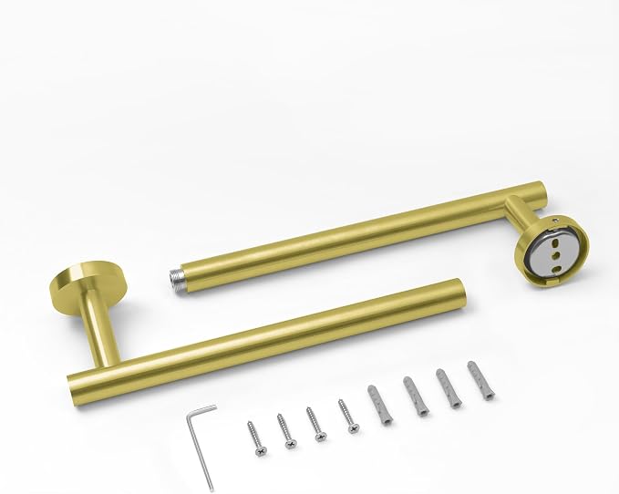 HITSLAM Gold 18 Inch Towel Bar for Bathroom, SUS304 Stainless Steel Bathroom Towel Rack Wall Mounted, Modern Home Decor Bath Towel Holder with Hardware Accessories (Total Length 19.8 Inch)