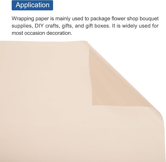 MECCANIXITY Flower Wrapping Fog Paper 22.8x22.8 Inch Waterproof Matte Floral Wrapping Paper for DIY Crafts, Gift/Gift Box Packaging Misty Pink 20 Pcs