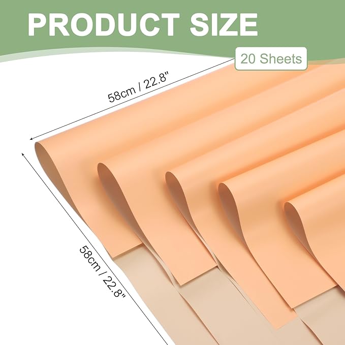 PATIKIL Flower Gift Wrapping Paper, 20 Sheets Double Sided Waterproof Bouquet Paper Wrap Florist Packaging Floral Papers for Wedding DIY Craft Valentine Mother's Day, Beige