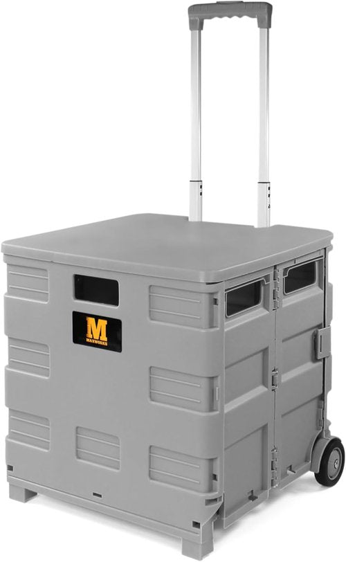 MaxWorks Collapsible Utility Cart - Heavy-Duty 80 lb Capacity Dolly with Telescoping Handle | Ideal for Shopping, Office, and Teachers
