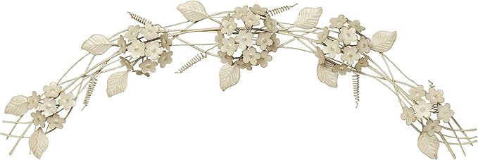 Touch of Class Creamy Gold Hydrangea Metal Wall Topper