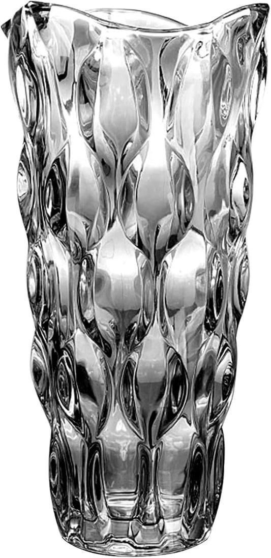 9.85" High Gray Glass Flower Vase for Home Decor, Dining Wedding Table Office Holiday Party Centerpiece Decoration