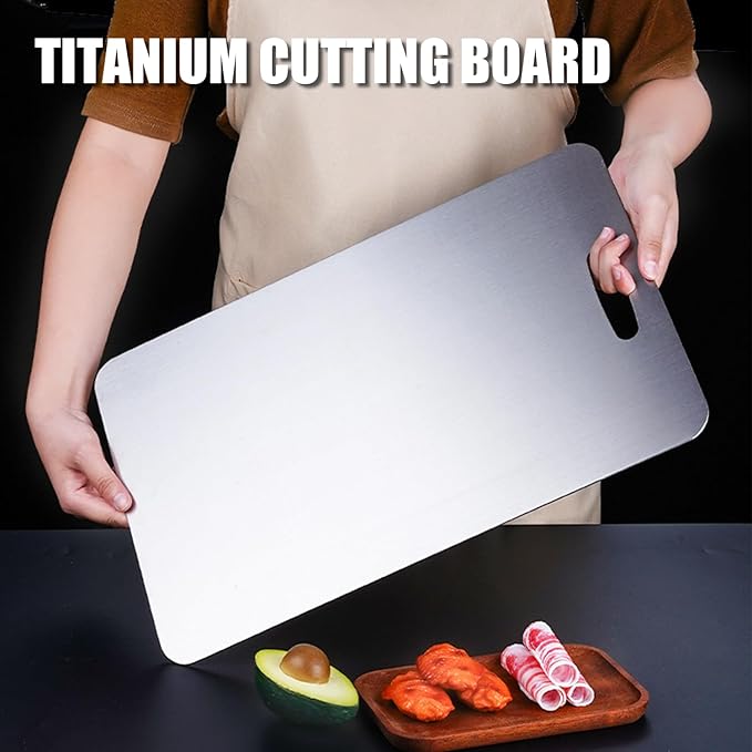 SHIRIA Cutting Board, Pure Titanium Cutting Boards For Kitchen, Double-Sided Titanium Cutting Board for Cutting Vegetables And Meat (12 * 8 in)