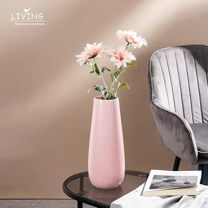 Pink Vase,Small Pink Flower Vase,Minimalist Decorative Ceramic Vases for Flowers,Perfect for Living Room,Shelf,Table,Bookshelf,Mantel and Entryway Decor