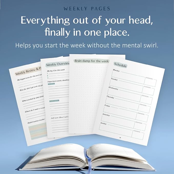 The ADHD Planner for Adults - Undated Daily & Weekly ADHD Journal for Disorganized People, 90 Days - Habit Tracker, Record Emotions & Mood - Academic Goals - Structure & Focus for Adults Brains