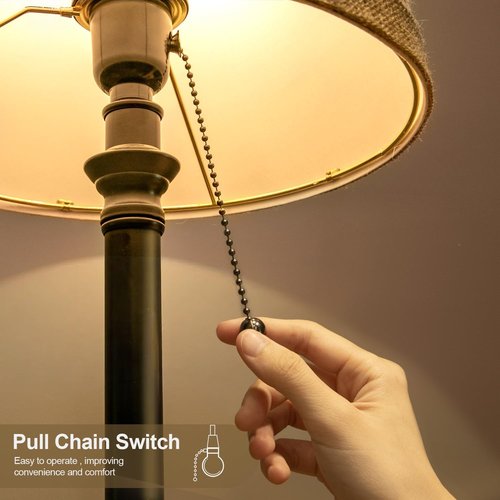Oneach 19.5" Small Table Lamp - Stylish Black Bedside Lamp with Fabric Shade for Bedroom & Office