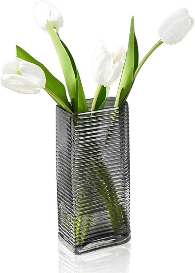 Modern Minimalist Glass Horizontal Stripe Crystal Dry Vase