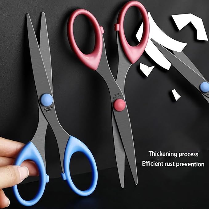 3 Pack 6.5" Multi-Purpose Scissors, Arts and Crafts Scissors,for Office, Home, School and Sewing (Blue)