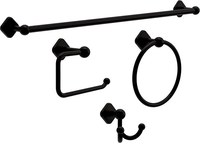 Franklin Brass Gainesville (1-Pack) Towel Hooks Matte Black Double Bathroom J Hooks Wall Mounted for Robes & Towels Hand Towel Hook Holder Kitchen, Bathroom Accessories GNV35-MB
