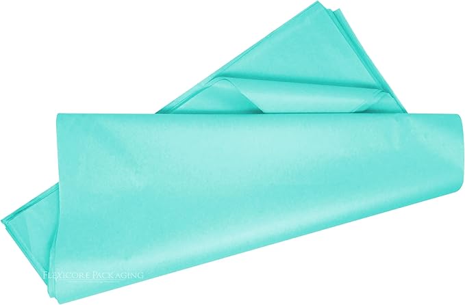 Flexicore Packaging® | Gift Wrap Tissue Paper | Size: 15"x20" | 100 Sheet | Acid Free Bulk Tissue Paper | (Aqua Teal)