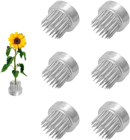 Japanese Flower Frog Mini Kenzan Floral Frog 23mm/0.9inch Diameter Ikebana Flower Arranger Holder Stainless Steel Pin for Small Vase (6Pcs)