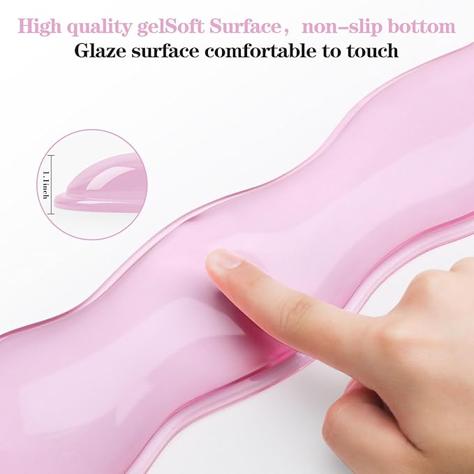 Gel Wrist Rest for Keyboard and Mouse, Wrist Rest for Keyboard, Mouse Wrist Support, Pain Relief, Cool Touch, Non-Skid, Keyboard Wrist pad