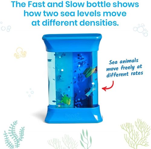 hand2mind Sensory Ocean Forces Bottles - Calming Fidget Toys for Kids 3-5 | Toddler Learning Supplies