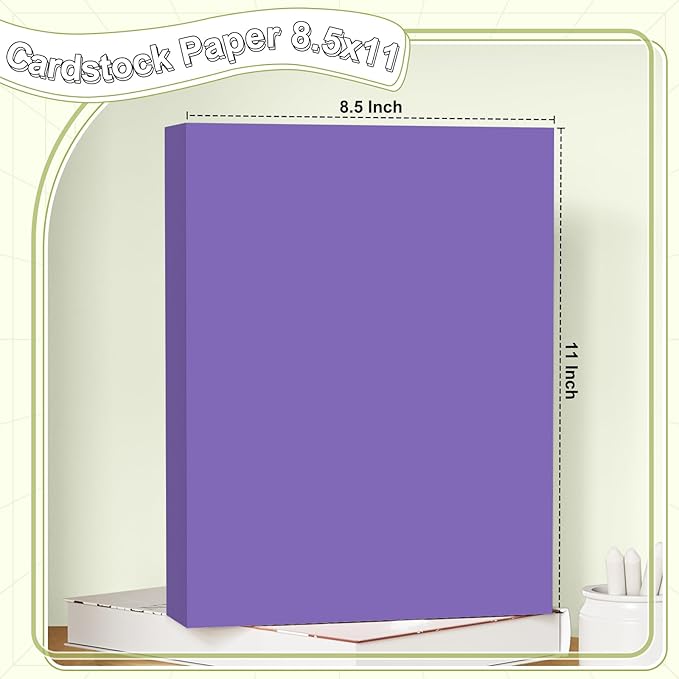 40 Sheets Cardstock 8.5x11, 65lb Dark Purple Card Stock, Construction Paper, 180gsm Thick Printer Paper for Printing, Painting, Card Making, Kids School Supplies,Party Decorations