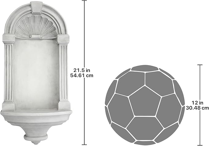 Design Toscano Classical European Style Wall Niche Display Shelf, Medium, 21 Inches Tall, Cast Stone Resin, Antique Stone