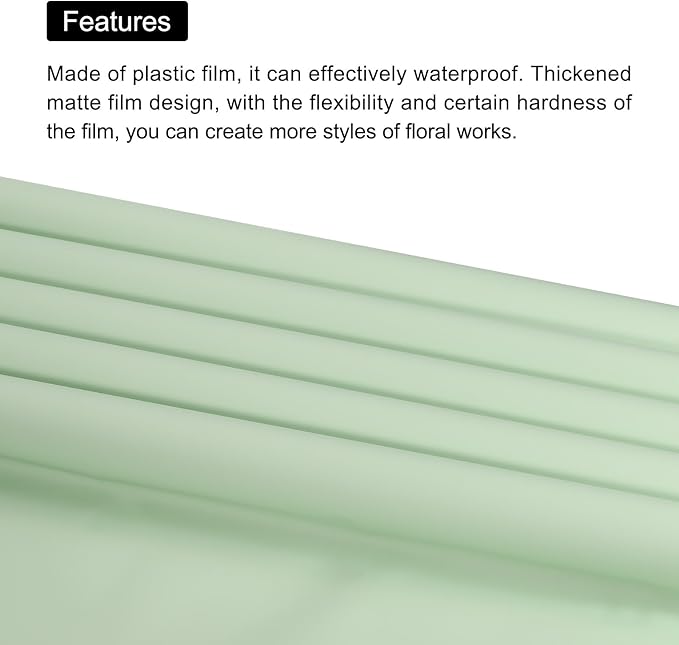 MECCANIXITY 10 Pcs Double Sided Color Flower Wrapping Paper Grey Green+Turquoise 22.8"x22.8" Waterproof for Florist Bouquet Supplies, DIY Crafts, Gift Box Packaging