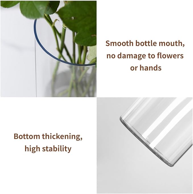 2 Pack Acrylic Cylinder Vases, Non-breakable Vase for Centerpieces, 8 inch Tall Clear Flower Vase Bulk Floating Candle Holder for Wedding Table Home Decor and Party