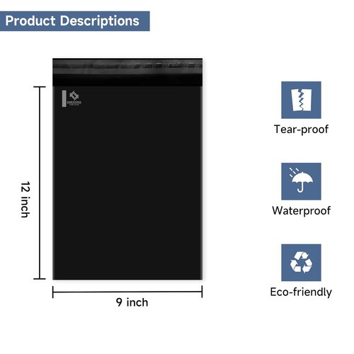 KKBESTPACK Poly Mailers | 9x12 Self-Sealing Shipping Bags – 100 Count for Small Business