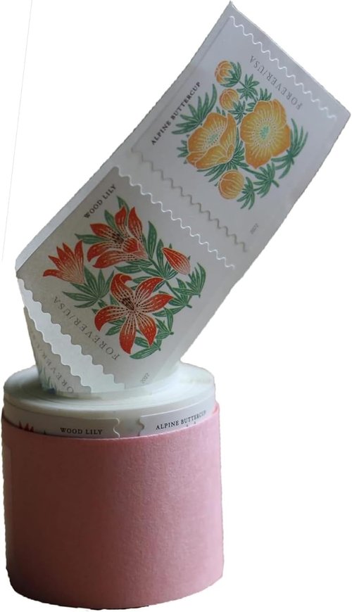 Mountain Flora Flower Forever Postage Stamps - Celebrate Beauty with 100 Stamps in a Roll