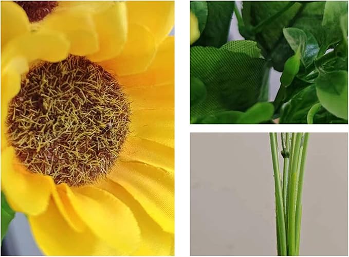 Artificial Silk Flowers Realistic Sunflowers Bouquet Long Stem for Home Wedding Party Decorations Fake Flower Sunflowers Flowers