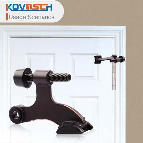 10 Pack Hinge Pin Door Stopper - Adjustable Heavy-Duty Oil Rubbed Bronze with Black Rubber Bumper Tips