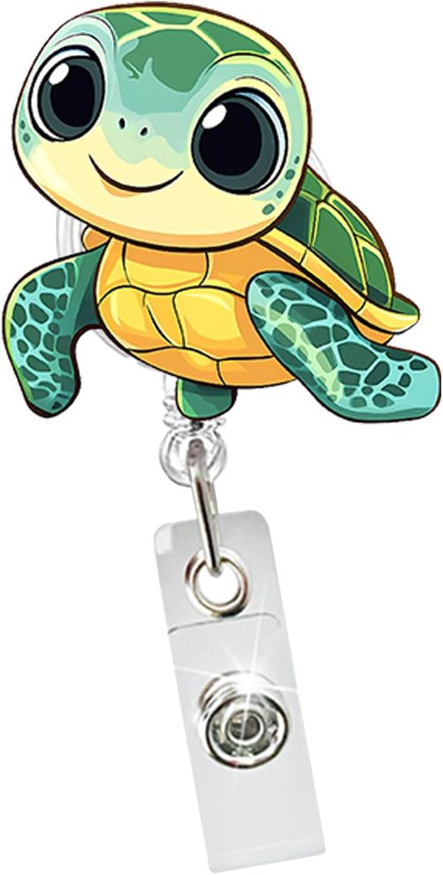 Sea Turtle Badge Reel | Funny Retractable ID Holder for Nurses & Healthcare Workers - Perfect Gift