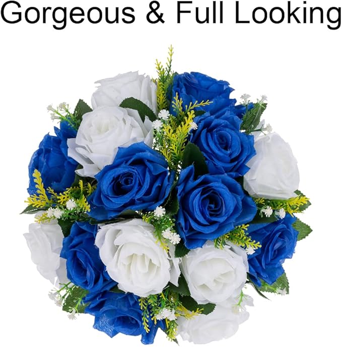 Flower Centerpieces for Wedding Tables: Wedding Table Decorations Royal Blue White Flower Balls Centerpieces for Engagement Cerebration Party Center Pieces 6 Packs