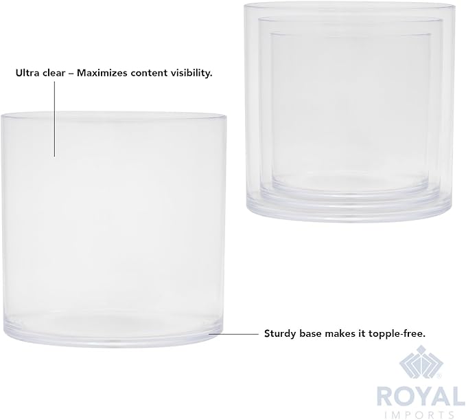 Royal Imports Flower Acrylic Vase Decorative Centerpiece for Home or Wedding by Royal Imports - Break Resistant - 5" Cylinder by 5" Tall