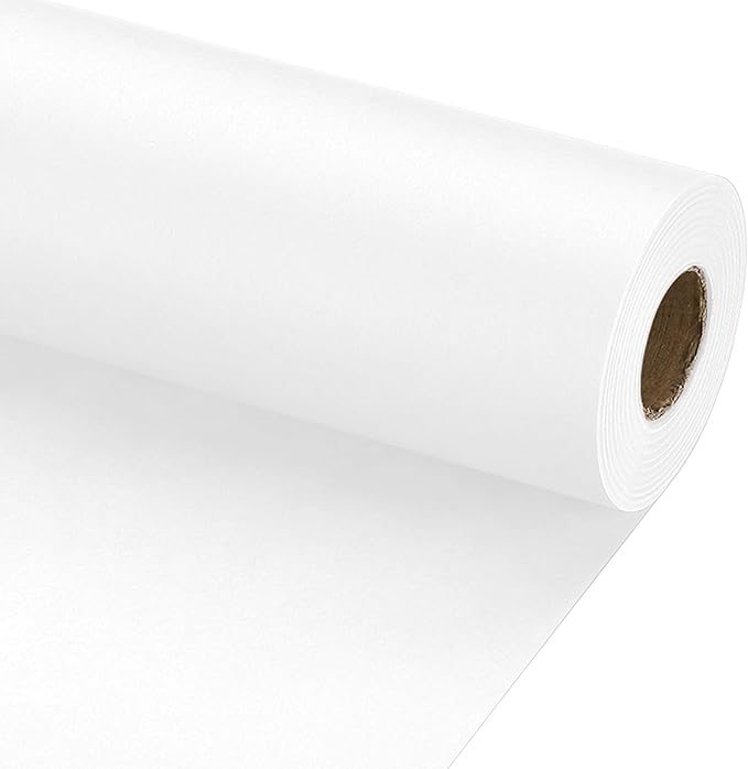 PATIKIL Wrapping Paper, 20" x 700"(59') 70 GSM Craft Paper Roll Kraft Packing Paper for Poster Bulletin Board, Gift Wrapping, White