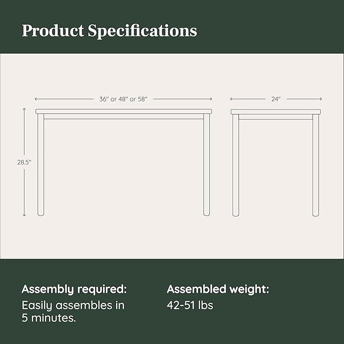 Branch Daily Desk - Functional at Home Office Desk with Effortless Assembly, Timeless Design, Rounded Corners, and Built-in Cable Notch - 58” W x 27” H x 24” D - Walnut - Charcoal