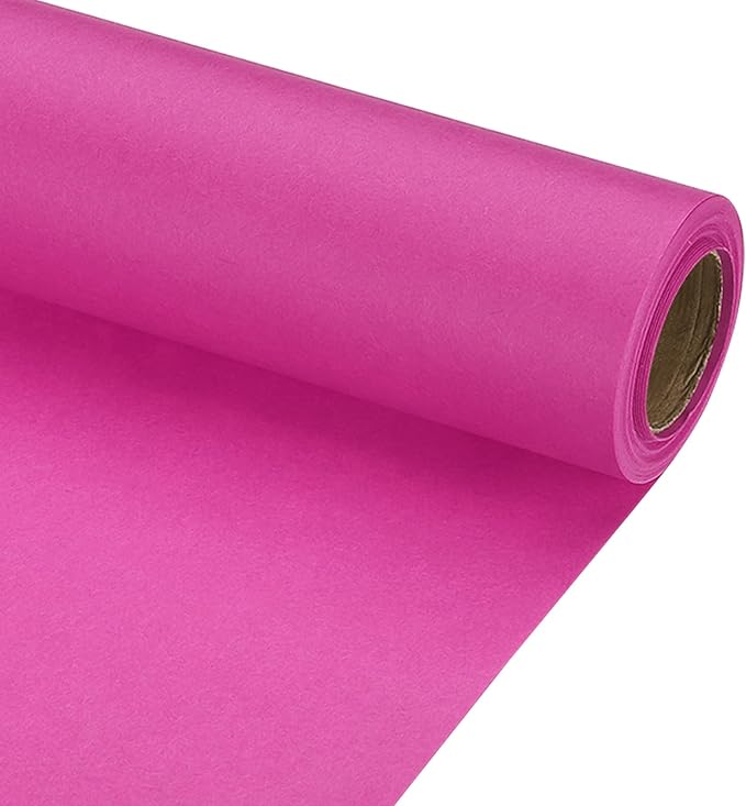 PATIKIL Wrapping Paper, 12" x 300"(25') 70 GSM Craft Paper Roll Kraft Packing Paper for Poster Bulletin Board, Gift Wrapping, Rose Pink