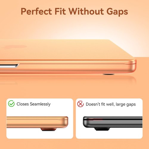 EooCoo MacBook Air 13-Inch Case - Matte Orange Hard Shell, Scratch Resistant Protection for M5 M4 M3 M2