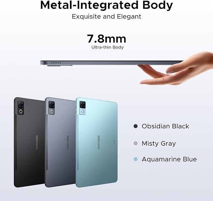 DOOGEE U12 Updated Android 16 Tablet with Keyboard,12 inch Tablet with Gemini AI,24GB+128GB/TF 2TB Octa-Core Gaming Tablets,2K 2000x1200 FHD+IPS,9000mAh/18W,13MP+8MP,Widevine L1,5G WiFi,Metal Body