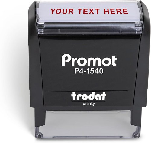 Promot Self Inking Custom Name Stamp - Personalized Office & Business Label | Choose Font & Ink Color - Small