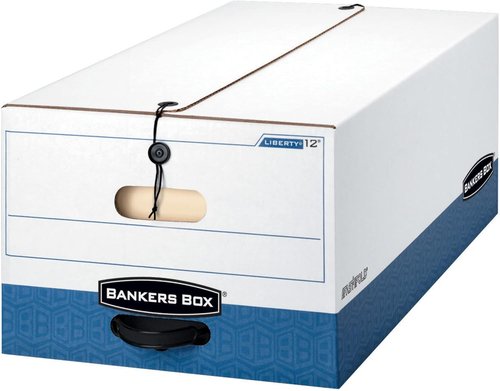 Bankers Box Heavy-Duty String & Button File Storage Box - 12-Pack, FastFold Assembly, Legal Size