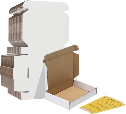 HORLIMER Shipping Boxes - Set of 30 White Corrugated Cardboard Mailer Boxes for Small Business Packing