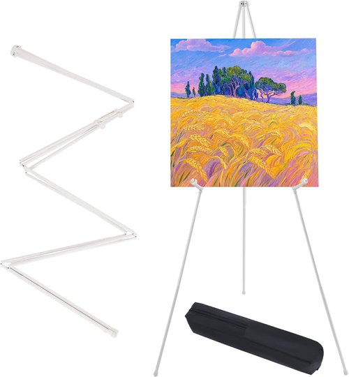 MXG 66 Portable Foldable Metal Art Easel - Height Adjustable Tripod with Clips for Painting & Display