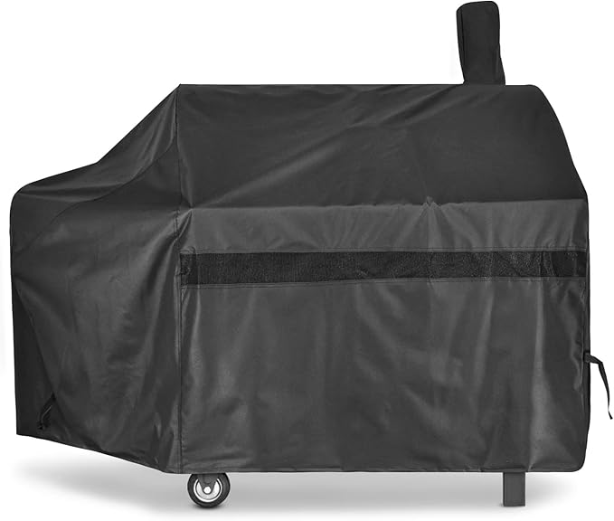 iCOVER Offset Smoker Cover 60 inch Charcoal Pellet Grill Covers Heavy Duty Waterproof 600D BBQ Smokers Protection for Brinkmann for Char-Broil for Weber, Nexgrill, New Braunfels for Oklahoma Joe's