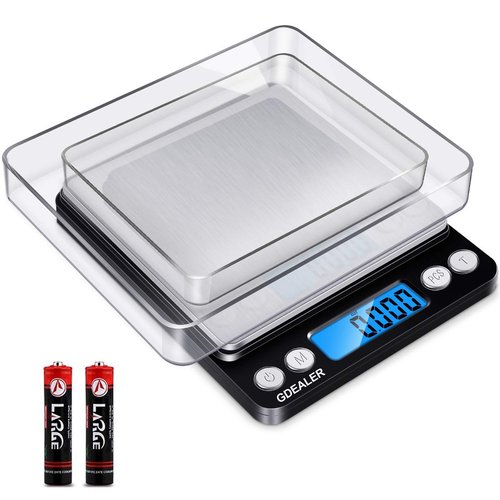 GDEALER Digital Pocket Kitchen Scale - Accurate 0.001oz/0.01g Measurement - Compact Stainless Steel, Black