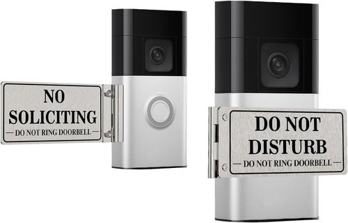 Regine Switzerland Metal Doorbell Cover - Flipable No Soliciting Sign for Front Door | Easy to Mount, Ideal Gift for Home Offices